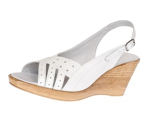 Sandale dama de vara cu platforme de 7 cm, din piele naturala, Alb S66ABOX - Img 6