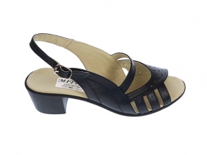 Sandale dama de vara cu toc de 5 cm, din piele naturala, neagra, S26NBOX - Img 7