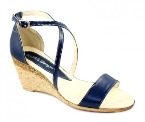 Sandale dama din piele naturala bleumarin - S7BLU