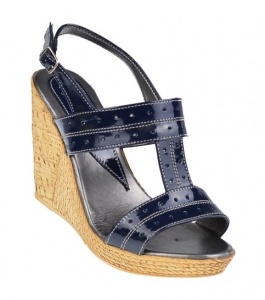Sandale dama din piele naturala cu platforma de 10 cm S300LACBL - Img 4