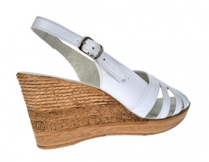 Sandale dama din piele naturala cu platforma - S89ALB - Img 4