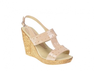 Sandale dama din piele naturala cu platforme de 10 cm S300BEJLAC - Img 5
