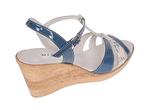Sandale dama, din piele naturala cu platforme de 7.5cm Albastru S47LACBL - Img 7