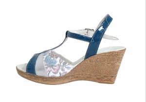Sandale dama din piele naturala, cu platforme de 7 cm, Bleu, MVS71BLCOL - Img 6
