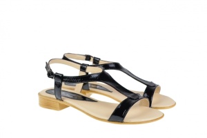 Sandale dama din piele naturala lacuita, foarte comode - S16NLACB - Img 2