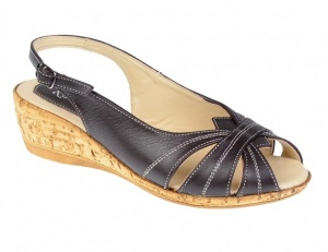 Sandale dama, din piele naturala, maro, cu platforma de 4cm - S52M - Img 2