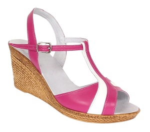 Sandale dama din piele naturala Roz cu Alb - Model cu toc de 7cm S61ROZ - Img 10