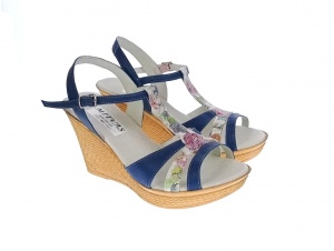 Sandale dama, din piele naturala, Toc 8 cm, Albastru, Color 2, S47BL2 - Img 2