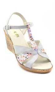 Sandale dama gri cu color din piele naturala - NA119GRI - Img 5