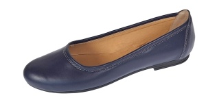 Balerini dama casual, din piele naturala bleumarin - FLO3BL - Img 3