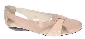 Balerini dama decupati din piele naturala Bej ZENABEJLAC