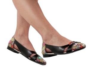 Balerini dama din piele naturala, negru - color - Aminta NAT145NK