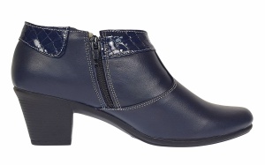 Botine dama din piele naturala cu fermoar MV4 Bleumarin BT - Img 5