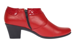 Botine dama din piele naturala cu fermoar Rosu MV4R - Img 2