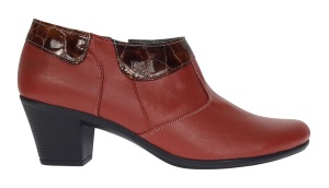 Botine dama din piele naturala portocaliu cu fermoar MV4PORT - Img 5