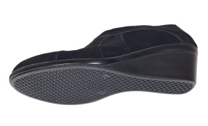 Botine dama negre din piele naturala intoarsa cu platforme de 5 cm - Mira Velur - Img 4