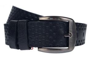 Curea barbati, casual, pentru jeans, din piele naturala, negru 4.5cm - CLK118N