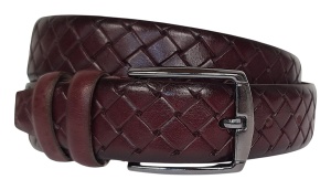 Curea barbati din piele naturala Bordeaux 3.5cm Ciucaleti CLK 236VIS - Img 2