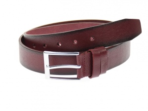 Curea barbati eleganta, din piele naturala, bordo 3.5 cm - DR001BOR