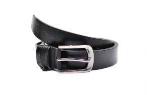 Curea barbati eleganta din piele naturala, de culoare neagra, 3.5 cm - CE9700 - Img 2