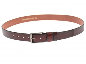 Curea barbati eleganta, din piele naturala, maro 3.5 cm - DR1215M - Img 4
