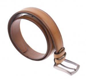 Curea barbati eleganta, din piele naturala, maro brun 3.5 cm - DR002BRUN - Img 4