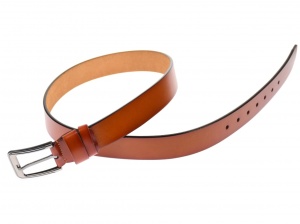 Curea barbati eleganta, din piele naturala, maro coniac 3.5 cm - DR1240CON - Img 3