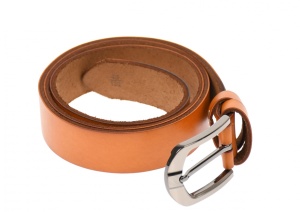 Curea barbati eleganta, din piele naturala, maro deschis 3.5 cm - DR1248MD - Img 5