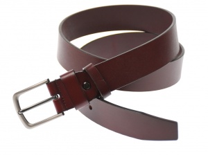 Curea barbati eleganta, din piele naturala, visinie 3.5 cm - DR1218VIS - Img 2