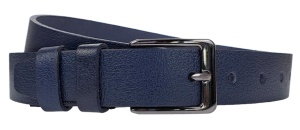 Curea barbati, eleganta, pentru costum, din piele naturala, Bleumarin, 3cm - CK76BLM - Img 2