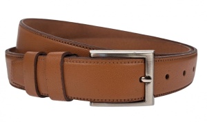 Curea barbati, eleganta, pentru costum, din piele naturala, Maro, 3cm - CK81MD - Img 3