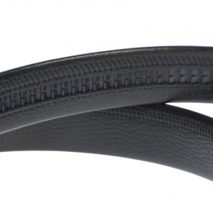 Curea din piele pentru barbati, catarama metalica fara ac, latime 3.5 cm, lungime reglabila, negru - LS202NBRBR - Img 3