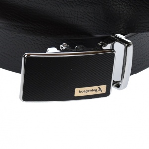 Curea din piele pentru barbati, catarama metalica fara ac, latime 3.5 cm, lungime reglabila, negru - LS252NSBEJ - Img 3