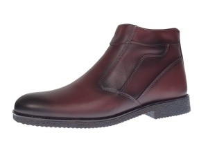 Ghete barbatesti bordeaux din piele naturala cu fermoar Rusay Office GKR61VIS - Img 2