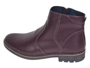 Ghete barbati casual din piele naturala cu fermoar imblanite GKR115VIS - Img 3
