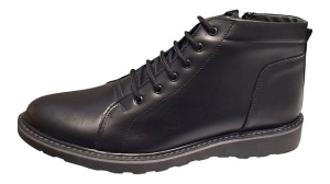 Ghete barbati casual din piele naturala cu siret si fermoar CORSAFN - Img 4