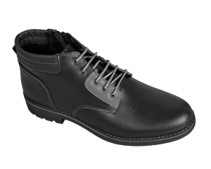 Ghete barbati casual, din piele naturala, cu siret si fermoar, imblanite, negru, GKR Imperia - GKR65N - Img 4