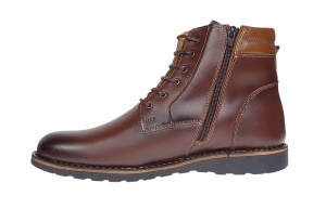 Ghete barbati casual din piele naturala cu siret si fermoar (imblanite) Corsa Maro GKR95M - Img 4