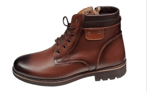 Ghete barbati casual din piele naturala (imblanite) Maro GKR39M - Img 4