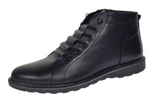 Ghete barbati casual din piele naturala imblanite Negre GS2021N - Img 2