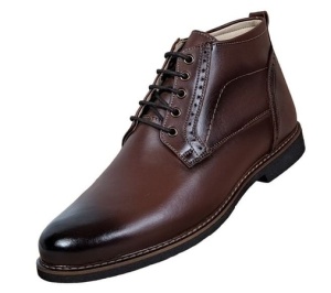 Ghete barbati casual din piele naturala maro imblanite Karo GKR56M - Img 2