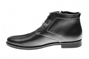 Ghete barbati casual, elegante din piele naturala imblanite, negru - BONDN - Img 4