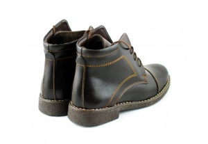 Ghete barbati casual - elegante din piele naturala maro ET99SM - Img 3