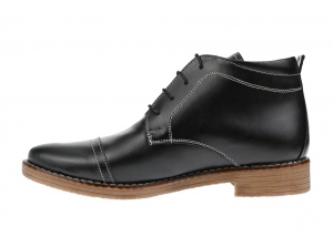 Ghete barbati din piele naturala casual, imblanite, Bond NEGRU - BOND1NEGRU - Img 3