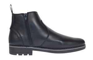 Ghete barbati din piele naturala imblanite cu fermoar Negru GB4101N - Img 3