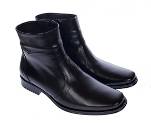 Ghete barbati elegante din piele naturala negre cu fermoar G04NOU - Img 7