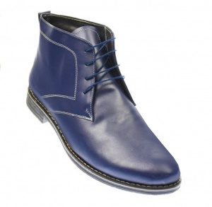Ghete barbati office casual din piele naturala bleumarin LPHBONDBLM - Img 2