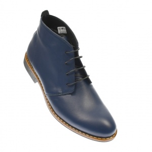 Ghete barbati office, elegante, din piele naturala bleumarin, Elion GB43BL - Img 3