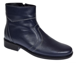 Ghete barbati office elegante din piele naturala cu fermoar Bleumarin Tores - Img 4