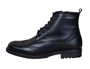 Ghete barbati Oxford din piele naturala imblanite GKR29 Negru - Img 2